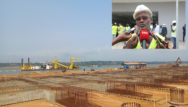 PRIMEIRA FASE DAS OBRAS DO PORTO DE ÁGUAS PROFUNDAS  DO CAIO COM EXECUÇÃO FÍSICA DE MAIS DE 60 POR CENTO